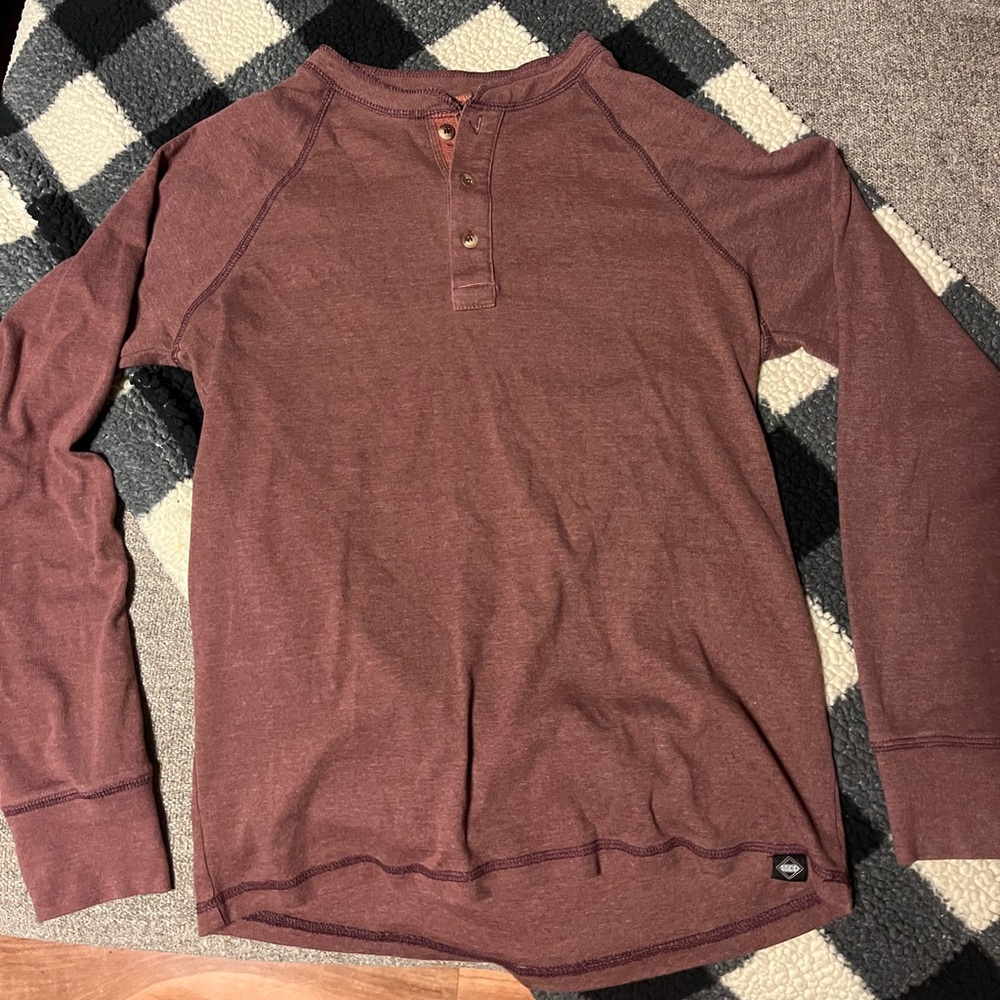 The Southern Shirt Company Maroon Long Sleeve Henley